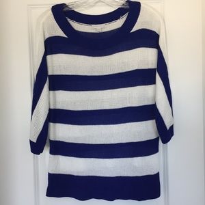 NY & Co Royal Blue and White Stripped Top - XL